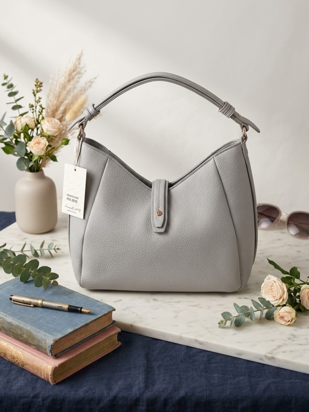 Women's Pebbled Shoulder Bag - Taupe